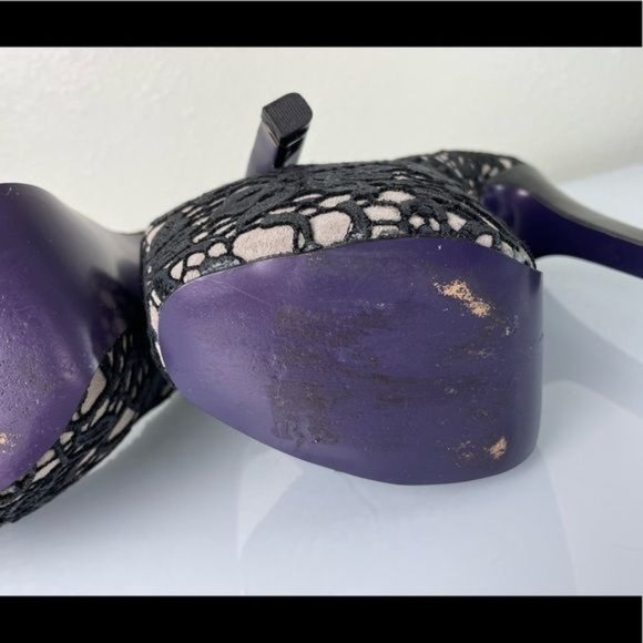 London Trash Super High Platform Heels, Black Lace Overlay, Sz 7 - Picture 16 of 16